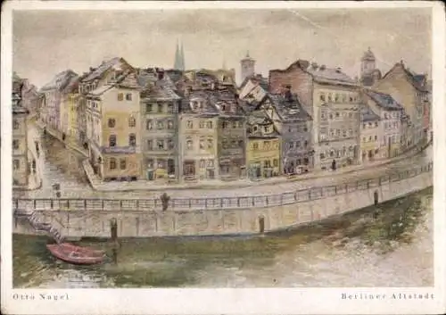 Ak Berlin Charlottenburg, Kurfürstendamm, Berliner Altstadt, gemalt von Otto Nagel, ruhiger Wa...