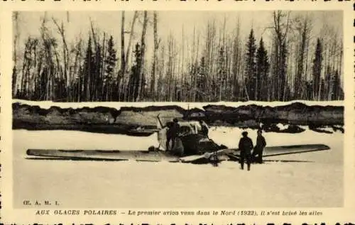 Ak Aux Glaces Polaires, Das erste Flugzeug im Norden 1922