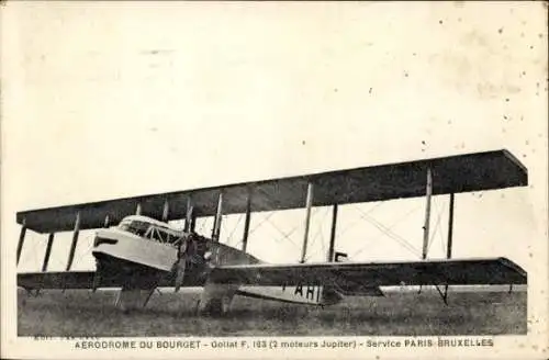 CPA Aerodrome du Bourget, Goliat F. 163, 2 moteurs Jupiter