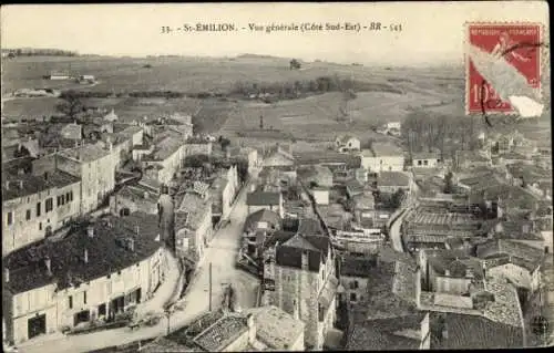 Ak Saint Emilion Gironde, Vue generale, Cote Sud-Est