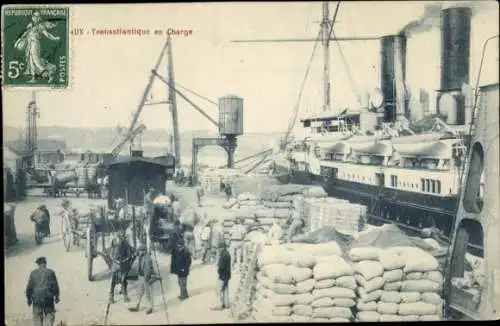 Ak Bordeaux Gironde, Schiff, Hafen, Verladung, Docks, Waren, 