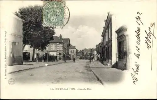 Ak La Ferté Saint Aubin Loiret, Grande Rue