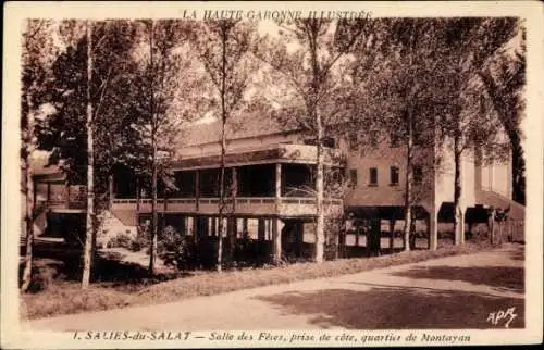 CPA Feuilles de salade de Haute Garonne, Salle des Fêtes, prise de côte, quartier de Montayan