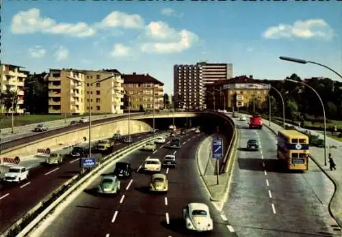 Ak Berlin Charlottenburg, Stadtautobahn, Tunnel, Hochhäuser