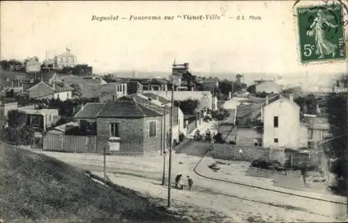 Ak Bagnolet Seine Saint Denis, Panorama auf Vienot-Ville, Häuser, Straße, Landschaft