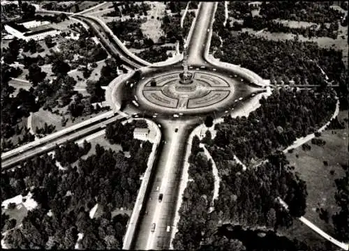 Ak Berlin Tiergarten, Siegessäule, Fliegeraufnahme