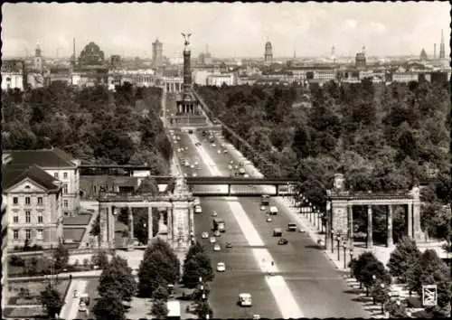 Ak Berlin Tiergarten, Straße des 17. Juni, Siegessäule, Panorama