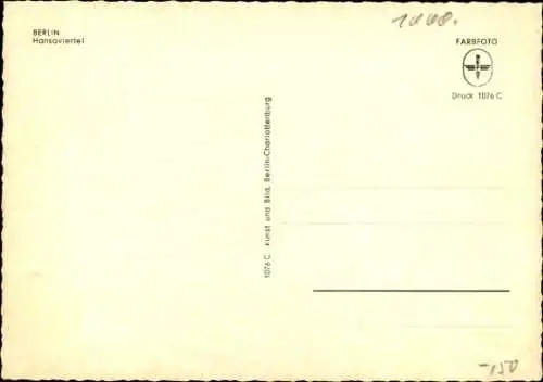 Ak Berlin Tiergarten Hansaviertel, Hochhäuser, Plattenbauten