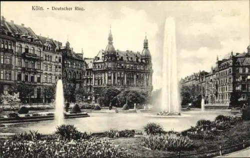 Ak Köln am Rhein, Brunnen, Gebäude, Grünanlagen, Deutscher Ring