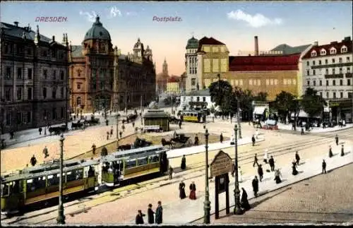 Ak Dresden Altstadt, Postplatz