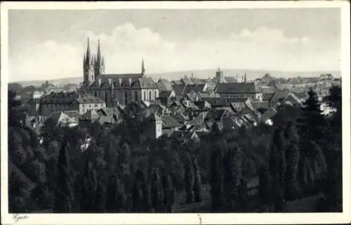 Ak Eger, Blick auf den Ort mit Kirche