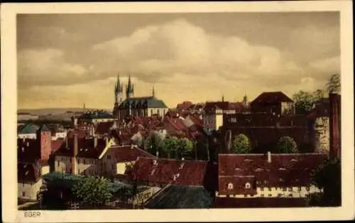 Ak Cheb Eger Region Karlsbad, Gesamtansicht