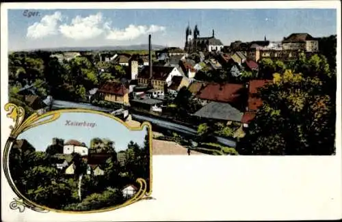 Ak Cheb Eger Reg. Karlsbad, Kaiserburg, Stadtpanorama