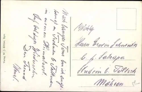 Ak Cheb Eger Reg. Karlsbad, Kaiserburg, Stadtpanorama