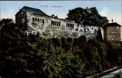 Ak Cheb Eger Reg. Karlsbad, Ansicht der Ruine Kaiserburg