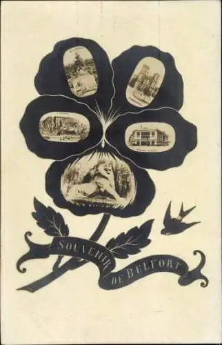 Ak Belfort Beffert Beffort Territoire de Belfort, Florales Design, Bilder von  Souvenir, Schwarz-