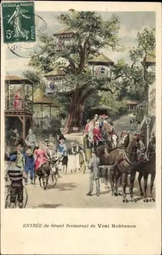 Ak Robinson Hauts de Seine, Eingang zum Restaurant