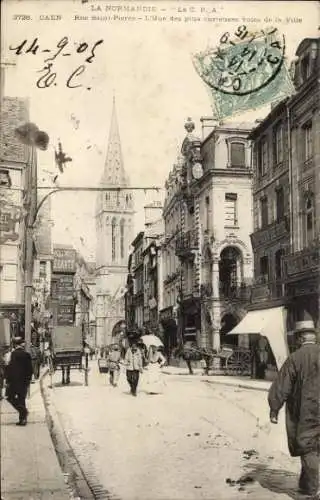 Ak Caen Calvados, Rue Saint Pierre