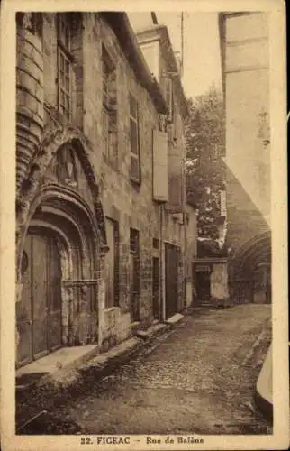 Ak Figeac Lot, Gasse in   Architektur, Rue de Balène
