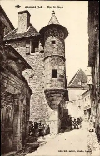 Ak Gramat Lot, Historische Gebäude, Straßenansicht, alte Architektur