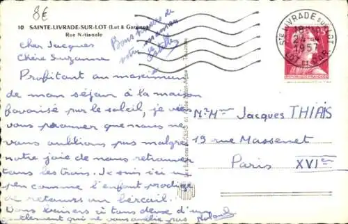 CPA Sainte Livrade sur Lot Lot-et-Garonne France, Rue Nationale