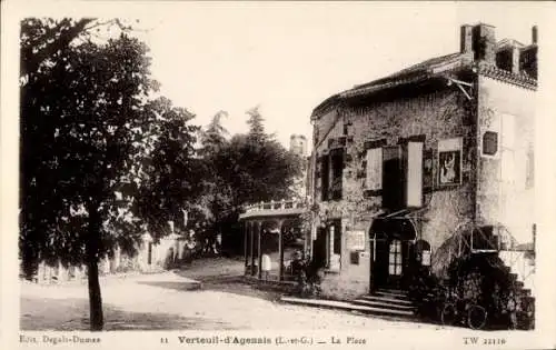 Ak Verteuil-d'Agenais Lot et Garonne, La Place