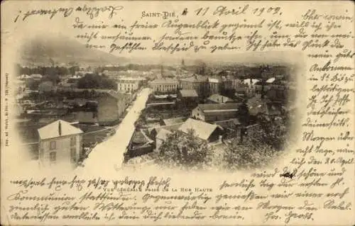 Ak Saint Dié des Vosges, vue generale prise de la Rue Haute