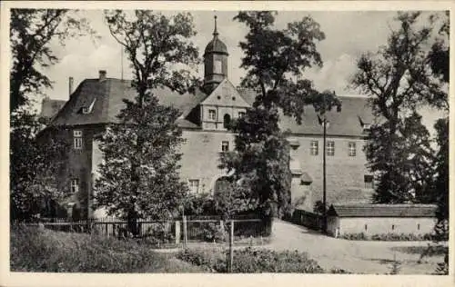 Ak Mühlberg an der Elbe, Schloss, Südseite, Bäume,  Architektur