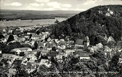 Ak Landstuhl in Rheinland Pfalz, Blick auf die Stadt und auf die Burgruine Sickingen