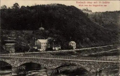 Ak Rosbach Windeck an der Sieg,  Heilstätte, Blick von der Siegbrücke