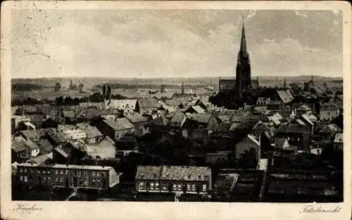 Ak Kevelaer am Niederrhein, Totalansicht, Kirchturm