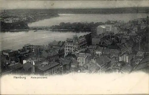 Ak Hamburg Mitte Altstadt, Alsterpanorama, Blick auf die Alster, Stadtansicht,  Architektur