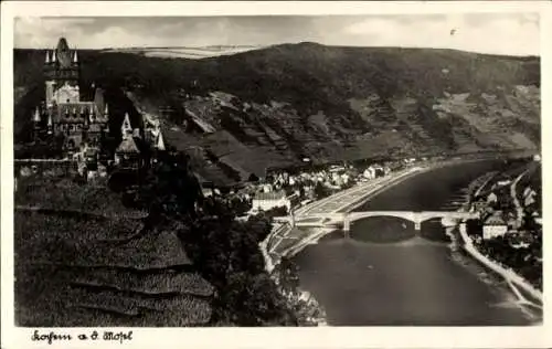 Ak Cochem an der Mosel, Panorama, Burg