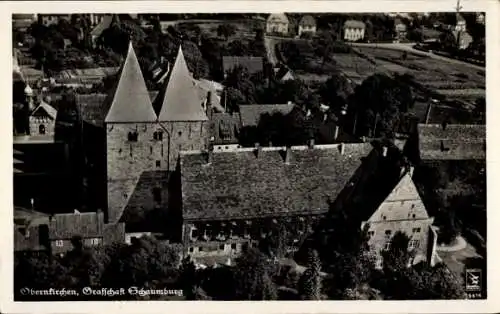 Ak Obernkirchen Kreis Schaumburg, Teilansicht vom Ort, Kirche, Fliegeraufnahme 