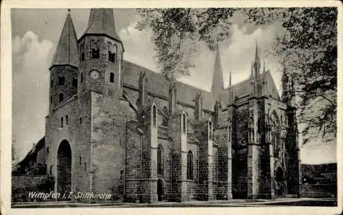 Ak Bad Wimpfen am Neckar, Stiftskirche,  Architektur, Türme, Steinelemente