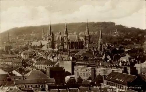 Ak Aachen, Bad  Blick auf die Stadt, Kathedrale, Rathaus