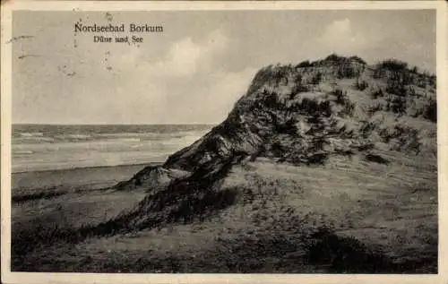 Ak Nordseebad Borkum in Ostfriesland, Nordseebad  Düne und See, Küste, Meer