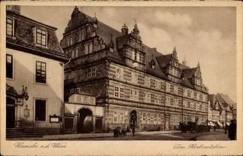 Ak Hameln an der Weser Niedersachsen, Hochzeitshaus, Architektur,  , Schwarz-Weiß