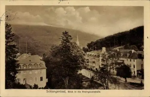 Ak Schlangenbad im Taunus Hessen,  Blick in die Rheingauerstraße, idyllische Landschaft