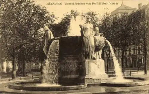 Ak München, Nornenbrunnen, Prof. Hubert Netzer