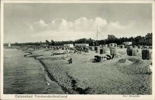 Ak Ostseebad Timmendorfer Strand, Ostseebad Timmendorferstrand, Strand mit vielen Strandkörben, W