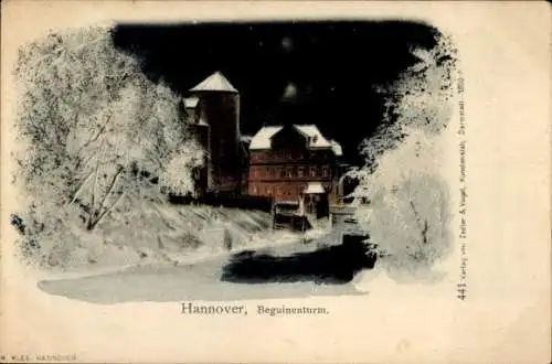 Ak Hannover in Niedersachsen, Beguinenturm, Winter