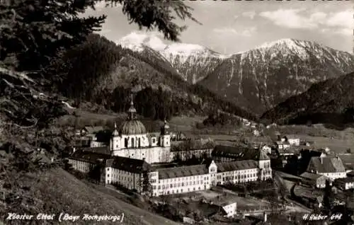 Ak Ettal Oberbayern, Kloster  bayrische Alpen, Gebirge, H. Huber 648