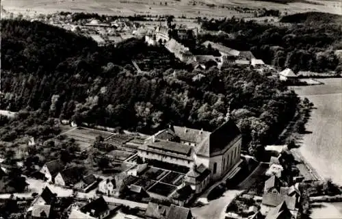 Ak Aschbach Schlüsselfeld im Steigerwald Oberfranken , Luftbild, Blick auf Kloster und Schloss Sc