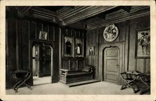 Ak Lutherstadt Eisleben, Luthers Sterbezimmer, Bett