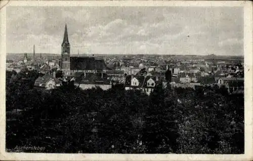 Ak Aschersleben im Salzlandkreis, Landschaftsansicht von  Kirche, Bäume, Stadtansicht