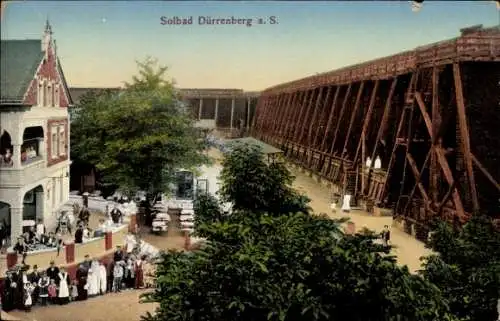 Ak Bad Dürrenberg an der Saale, Solbad,  Architektur, Menschenmenge, Farbige Ansicht