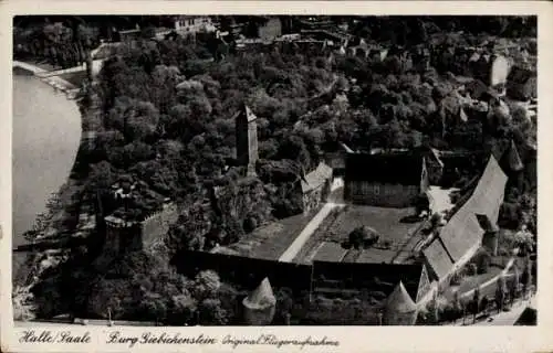 Ak Giebichenstein Halle an der Saale, Burg Giebichenstein, Luftaufnahme