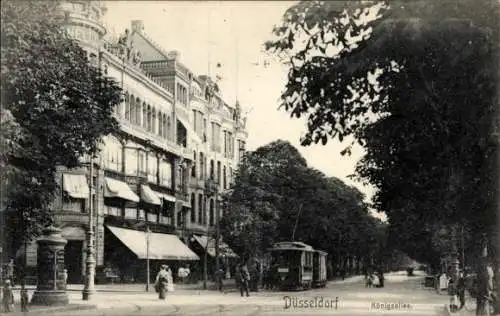 Ak Düsseldorf am Rhein, Königsallee, Straßenbahn