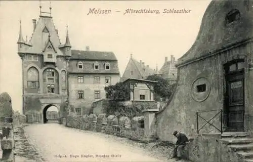 Ak Meißen an der Elbe, Albrechtsburg, Schlosstor